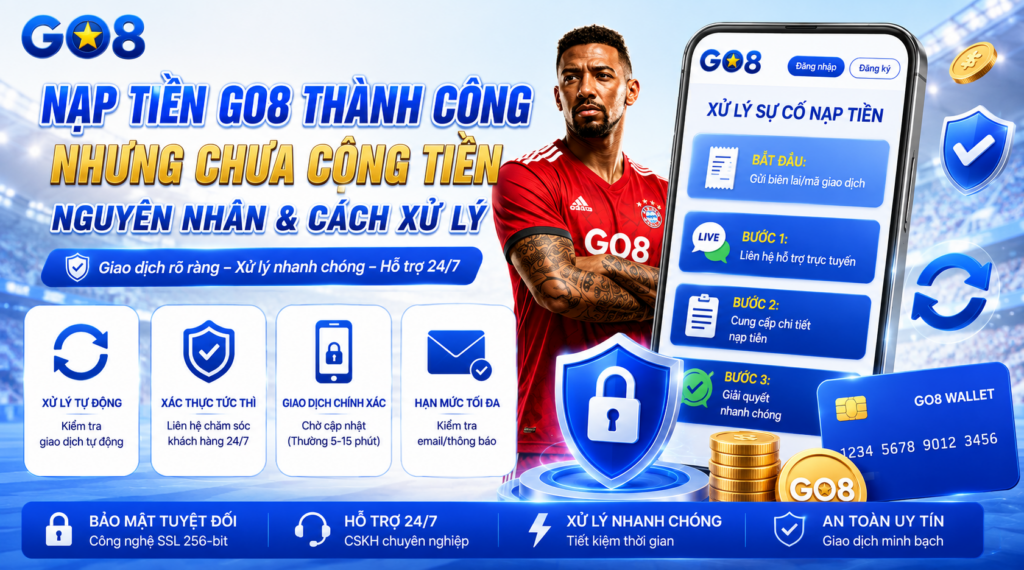 Go8 nạp tiền thành công